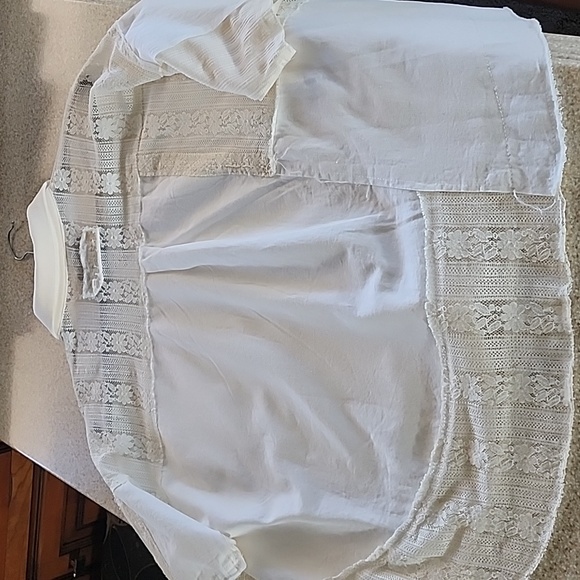 NWT  POL Oversized Mixed Thermal & Lace Button Down Shirt S - Picture 13 of 13